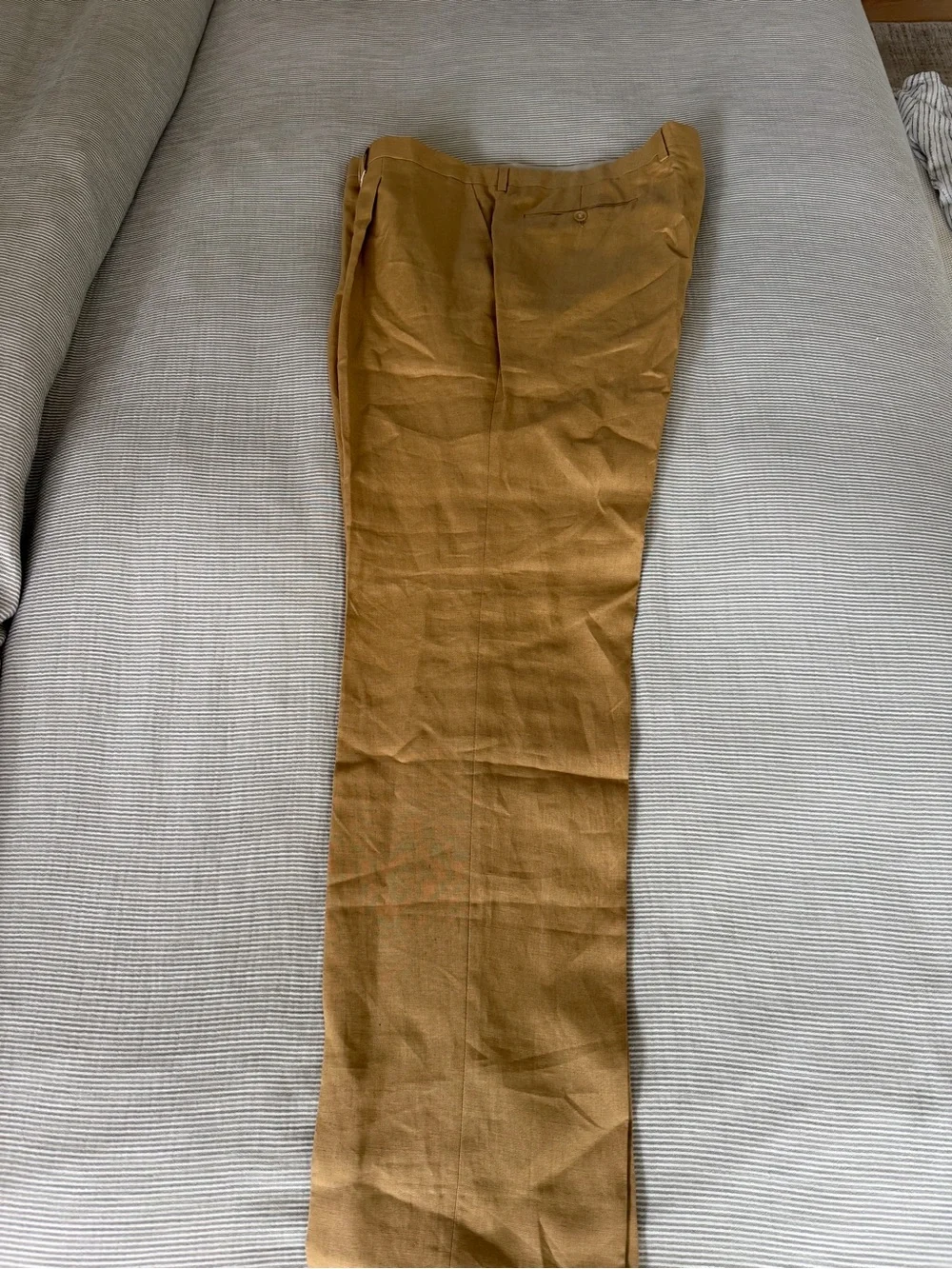 Classic Linen Blend Trousers in Camel
